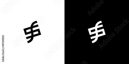 Modern and unique letter SF initials logo design