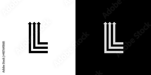 Unique and modern initial letter L up logo design
