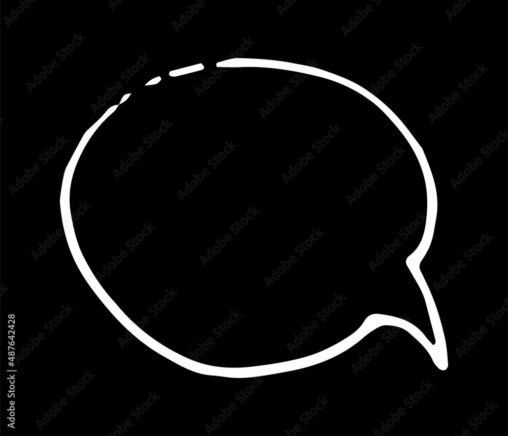 an oval of a speech bubble, hand-drawn in the style of a comic book. a speech bubble with an isolated white outline on black with an empty space for text. drawn round comic book template for dialogues an oval of a speech bubble, hand-drawn in the style of a comic book. a speech bubble with an isolated white outline on black with an empty space for text. drawn round comic book template for dialogues