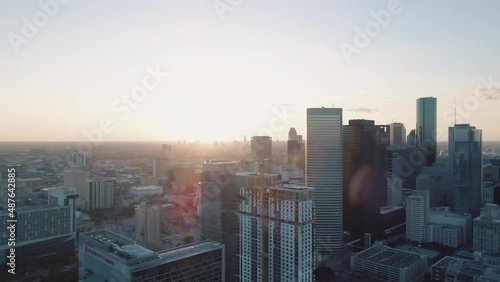 Houston, Texas - Aerial Tracking Shot, Panning Skyline