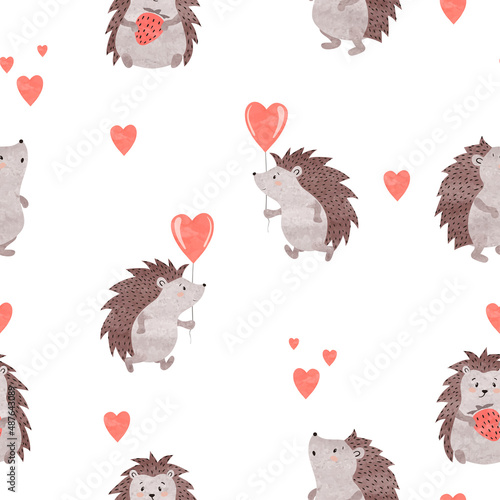 Seamless pattern with cute ...