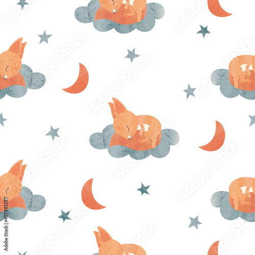 Seamless pattern with cute ...
