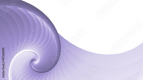 Abstract spiral wave. Blue swirling figure with bright water swirls shiny snail shell with smooth texture lines design powerful sea shaft with twisted energy of vector ocean.