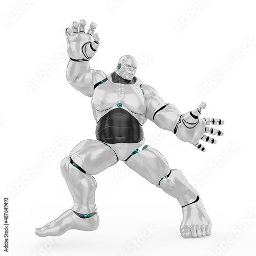 cyber monster in white background