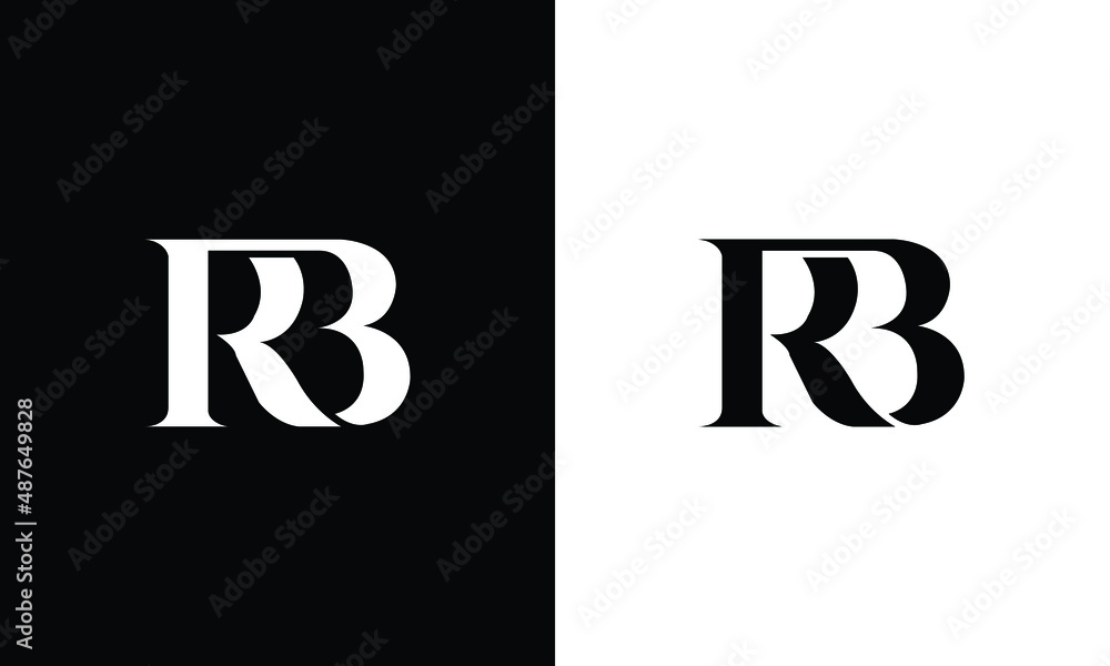 Elegant RB Letter Linked Monogram Logo Design Stock Vector | Adobe Stock