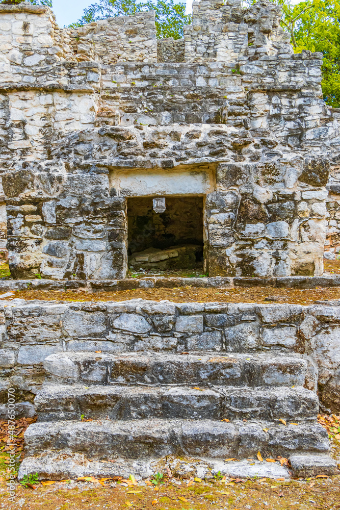 Ancient Mayan site with temple ruins pyramids artifacts Muyil Mexico. Ancient Mayan site with temple ruins pyramids artifacts Muyil Mexico.
