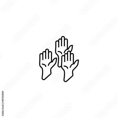 raised hand icons symbol vector elements for infographic web