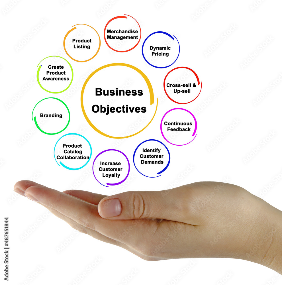 Woman Presenting Ten Business Objectives Woman Presenting Ten Business Objectives
