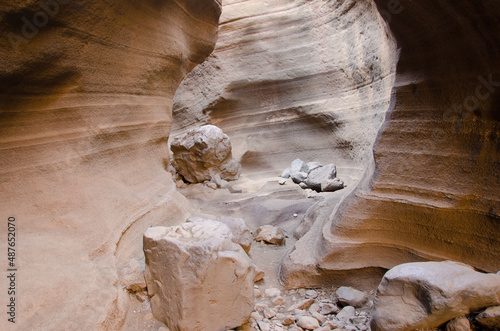 Volcanic tuff in Las Vacas Ravine. Aguimes. Gran Canaria. Canary Islands. Spain. photo