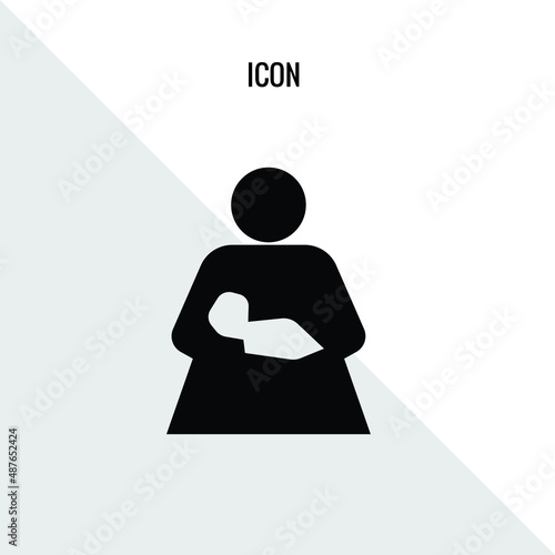 Mother with baby vector icon illustration sign