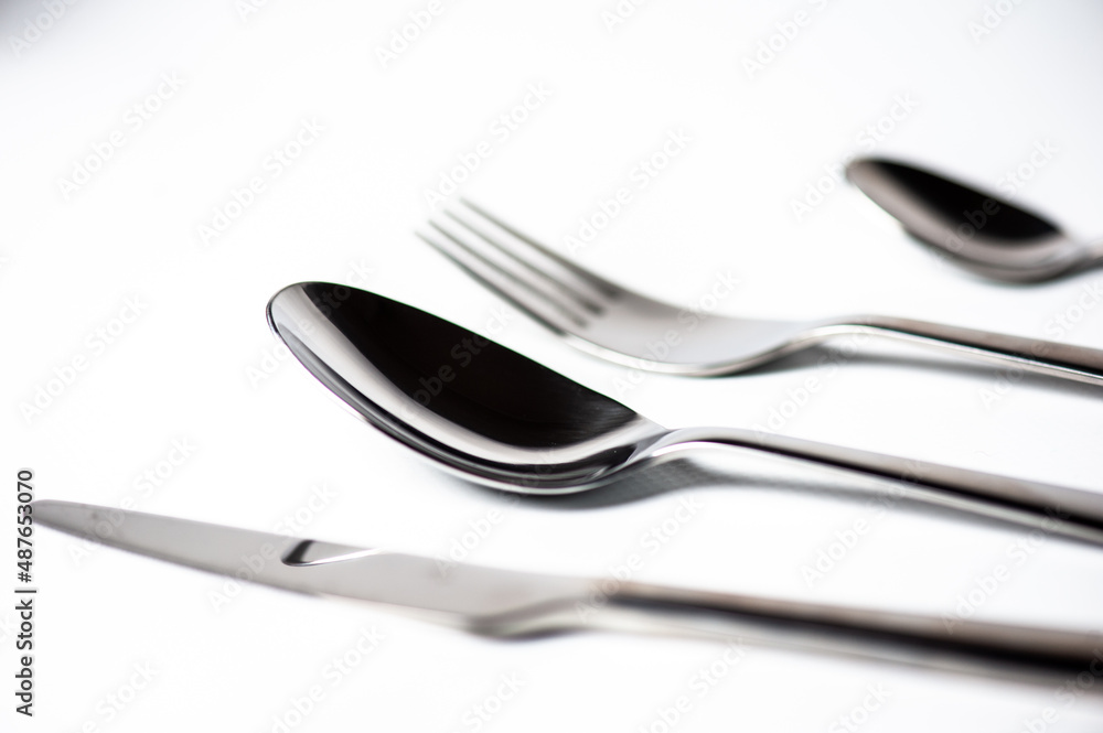 fork, knife, spoon, teaspoon, cutlery isolated on white background, clipping path fork, knife, spoon, teaspoon, cutlery isolated on white background, clipping path
