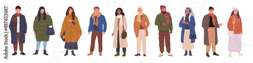 Group of people in winter clothes