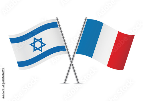 Israel and France crossed flags. Israeli and French flags, isolated on white background. Vector icon set. Vector illustration. Free Download Israel and France crossed flags. Israeli and French flags, isolated on white background. Vector icon set. Vector illustration. - GFXLoad