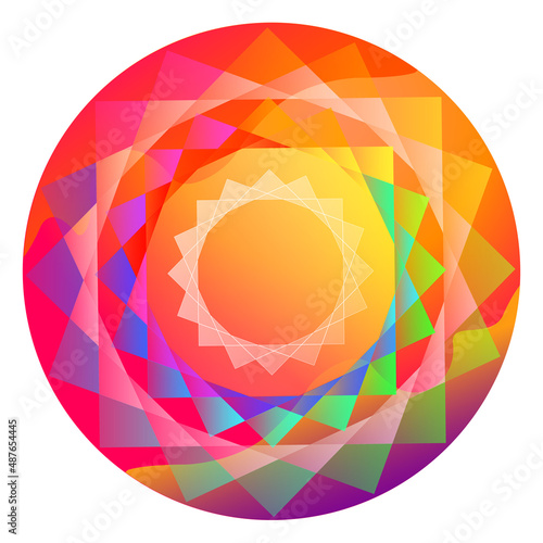 abstract rainbow mandala isolated on white