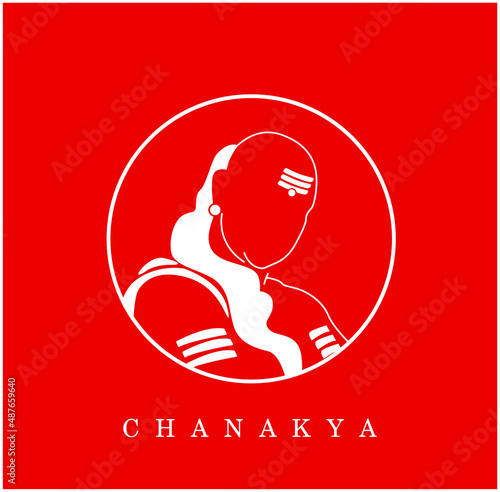 Chanakya face icon. Chanakya face round icon. photo