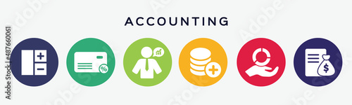 Accounting icon set vector isolated.