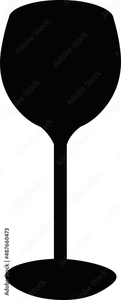 Vector illustration of the black silhouette of a glass of wine Vector illustration of the black silhouette of a glass of wine