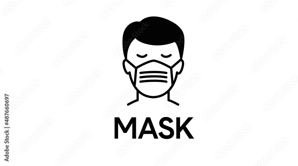 Face Mask icon. Vector isolated editable linear illustration