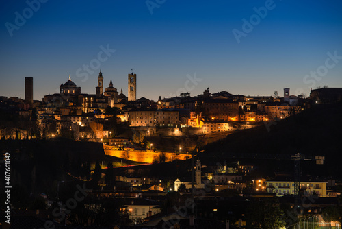 Bergamo old town skyline