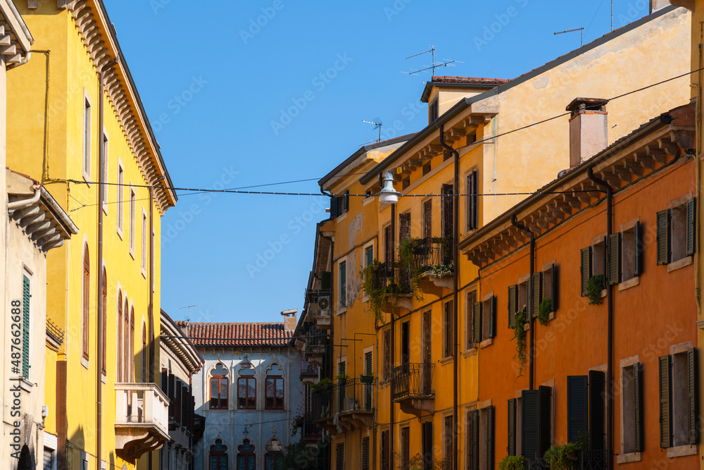 Buildings with balconies, Verona, Italy