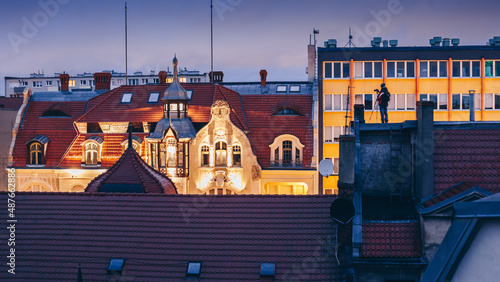 Obraz na płótnie Panorama Poznania w salonie