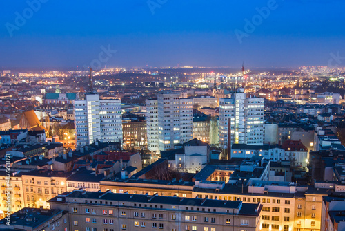 Obraz na płótnie Panorama Poznania w salonie