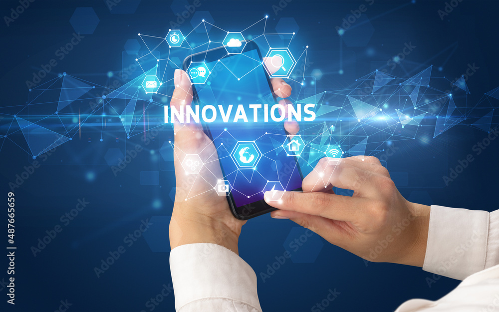 Hand using smartphone with technology concept Hand using smartphone with technology concept