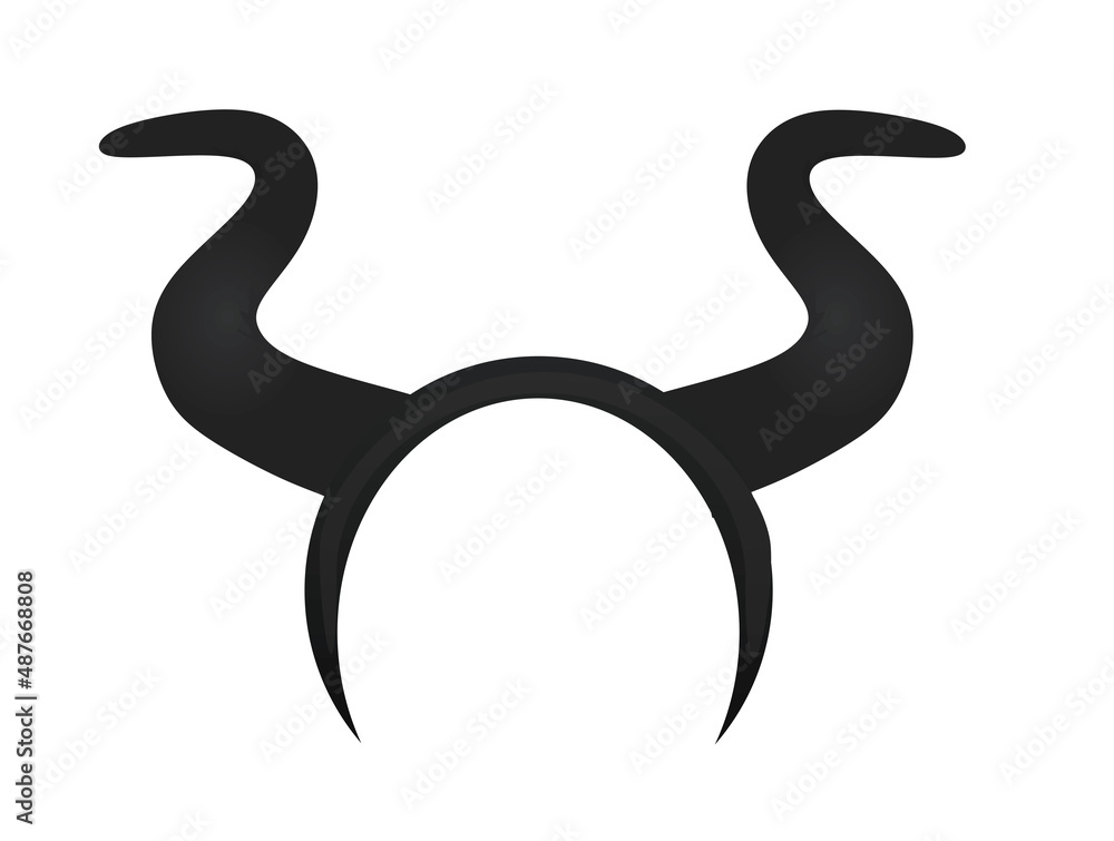Fototapeta premium Black horns mask. vector illustration