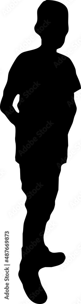 Silhouette d'enfant qui joue à l'extérieur. Vecteur noir à fond transparent. Silhouette d'enfant qui joue à l'extérieur. Vecteur noir à fond transparent.