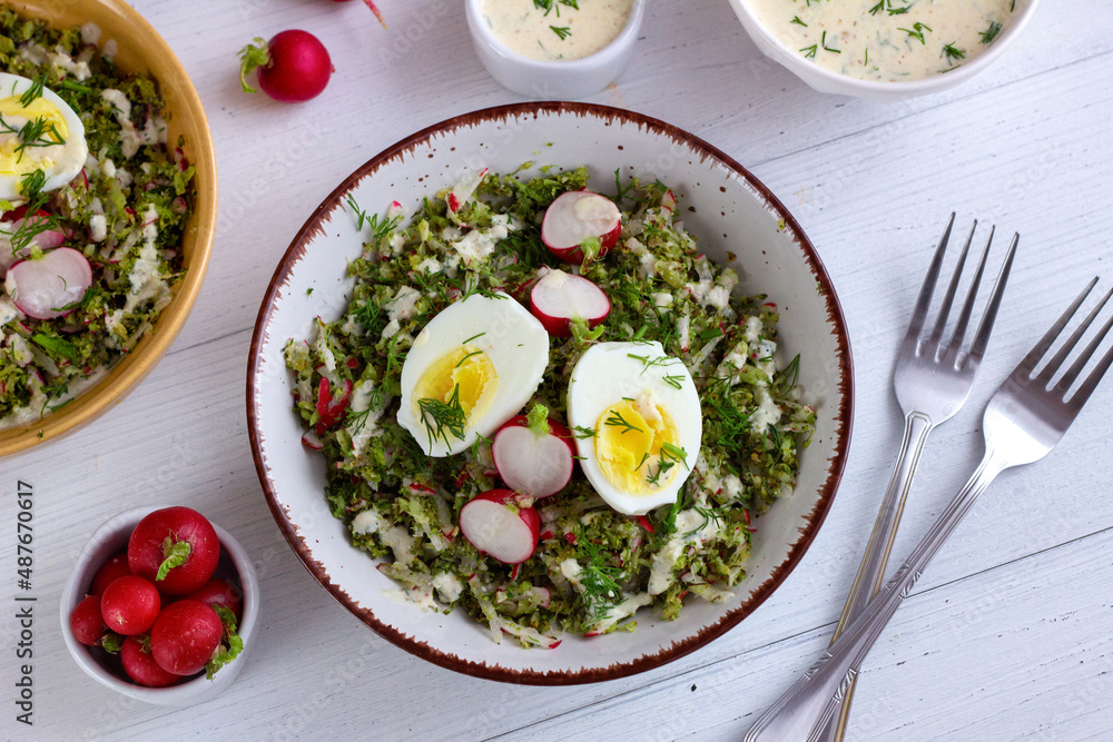 Broccoli salad with egg and horseradish sauce Broccoli salad with egg and horseradish sauce