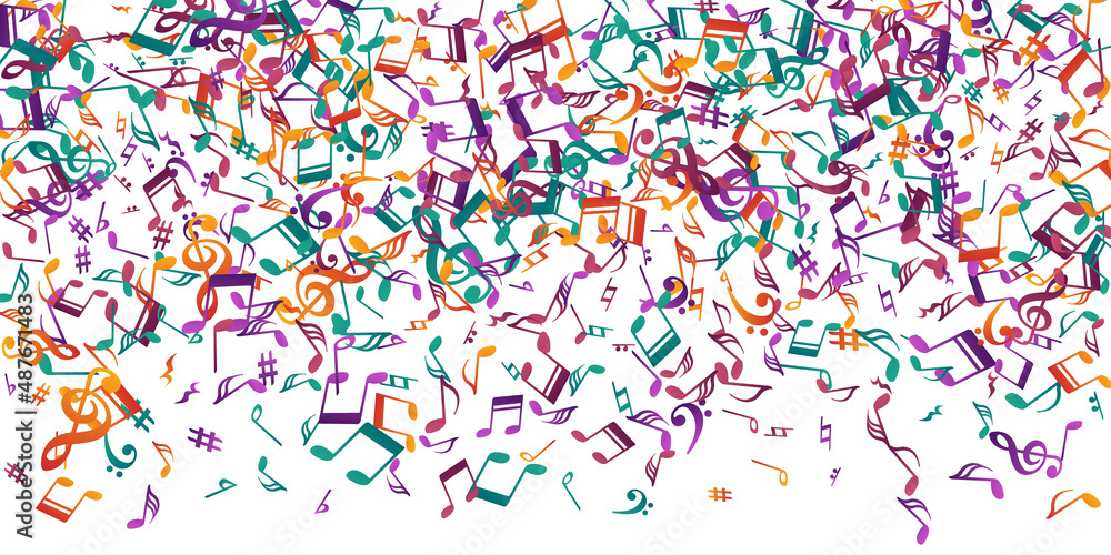 Musical notes cartoon vector design. Symphony