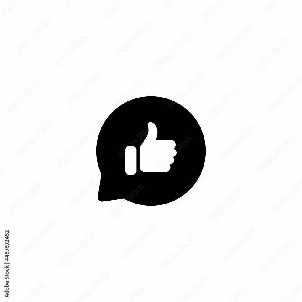 Like, Thumb Up Icon Sign Symbol in Speech Bubble Like, Thumb Up Icon Sign Symbol in Speech Bubble