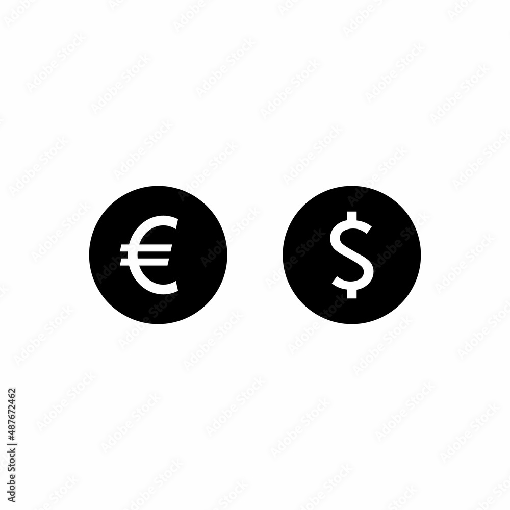 Euro and Dollar Money Logo Icon Sign Symbol Euro and Dollar Money Logo Icon Sign Symbol