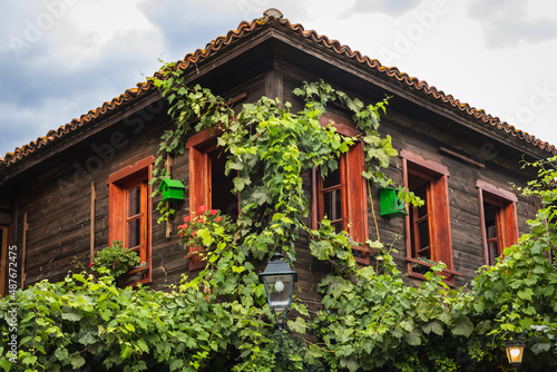 Wooden house in Old Town of Nesebar city  Bulgaria