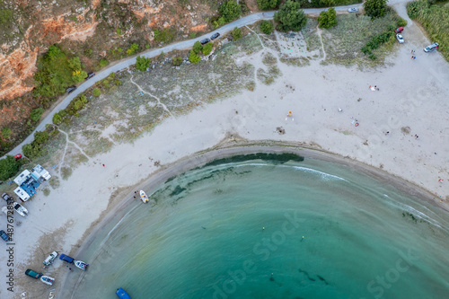 Sandy Bolata Beach, located in Kaliakra Nature Reserve over Black Sea in Bulgaria photo