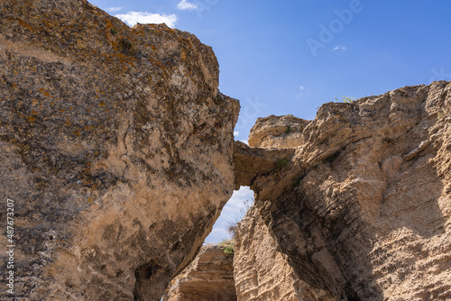 Rocks on Cape Kaliakra Cape on Black Sea shore in Bulgaria © Fotokon