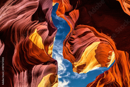 Sandstone cliffs in Antelope Canyon, Arizona
