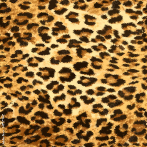Seamless leopard pattern  jaguar texture  animal print.