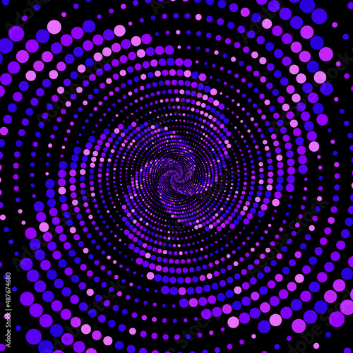 Dotted spiral swirl. Dotted color spiral. abstract background. decor element. eps 10