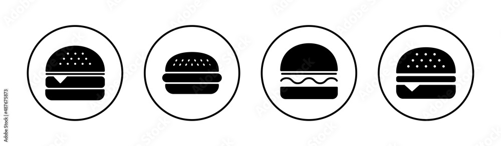 Fototapeta premium Burger icons set. burger sign and symbol. hamburger
