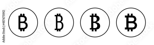 Bitcoin icons set. bitcoin sign and symbol. payment symbol. cryptocurrency logo