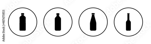 Bottle icons set. bottle sign and symbol