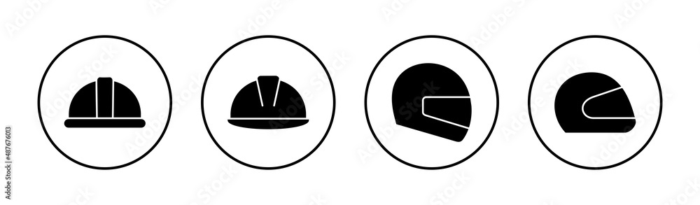 Helmet icons set. Motorcycle helmet sign and symbol. Construction helmet icon. Safety helmet Helmet icons set. Motorcycle helmet sign and symbol. Construction helmet icon. Safety helmet
