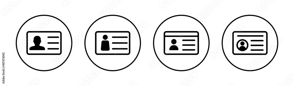 License icons set. ID card icon. driver license, staff identification card License icons set. ID card icon. driver license, staff identification card