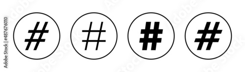 Hashtag icons set. hashtag sign and symbol