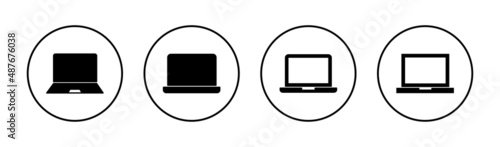Laptop icons set. computer sign and symbol