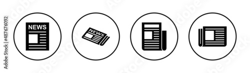 Newspaper icons set. news paper sign and symbolign