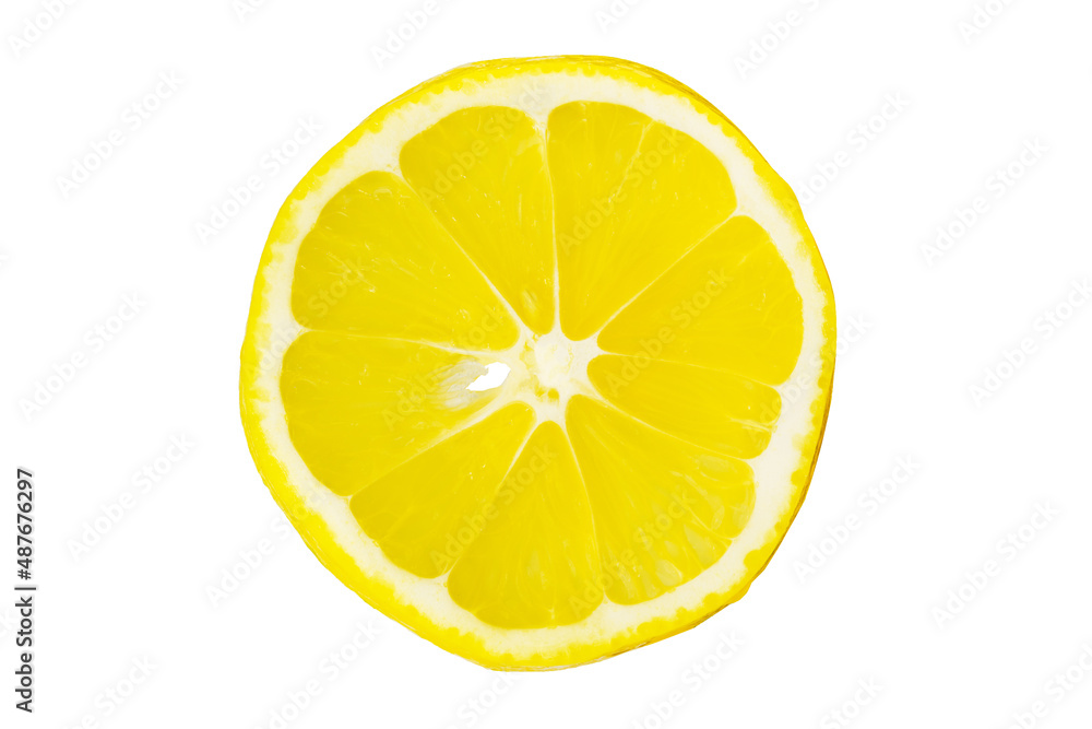 lemon slice on white isolated background. Sour fruit lemon slice on white isolated background. Sour fruit
