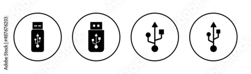 Usb icons set. Flash disk sign and symbol. flash drive sign.
