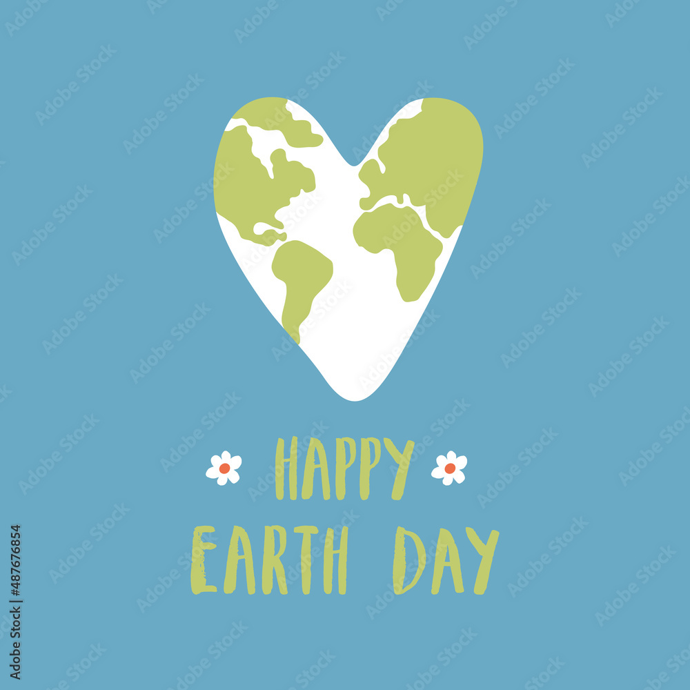Earth Day celebration greeting card, Happy Earth Day lettering. Vector illustration Earth Day celebration greeting card, Happy Earth Day lettering. Vector illustration